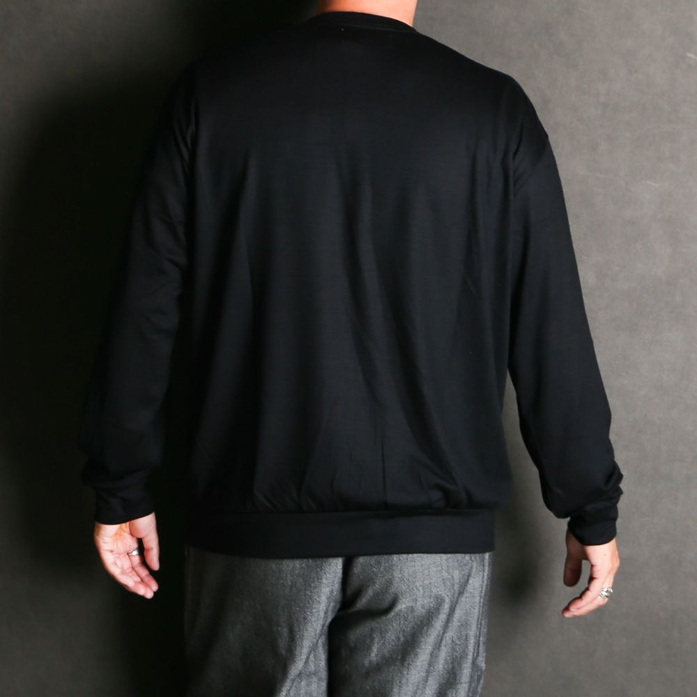 CREW NECK - BLACK / ウォッシャブルウール天竺 - クルーネック / M25C21CS02C