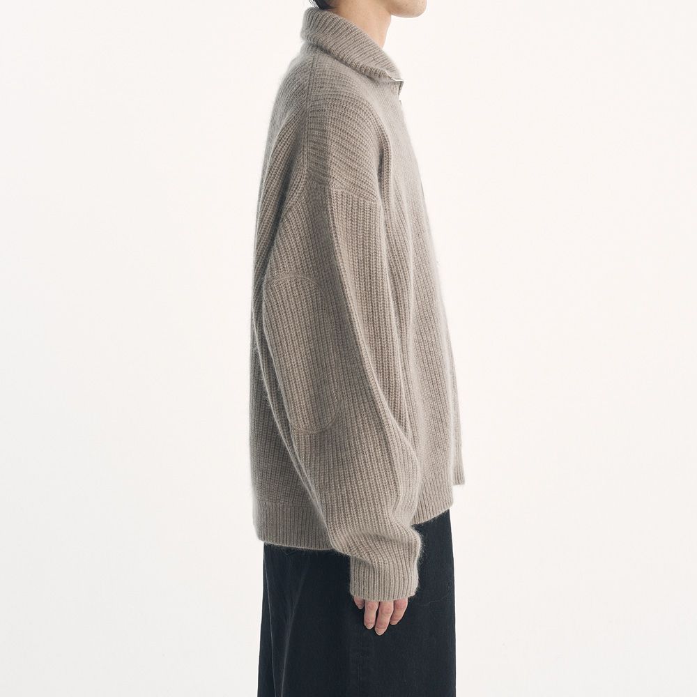 RACCON HALF ZIP KNIT - GREIGE / ハーフジップニット / VTM-26-K-106