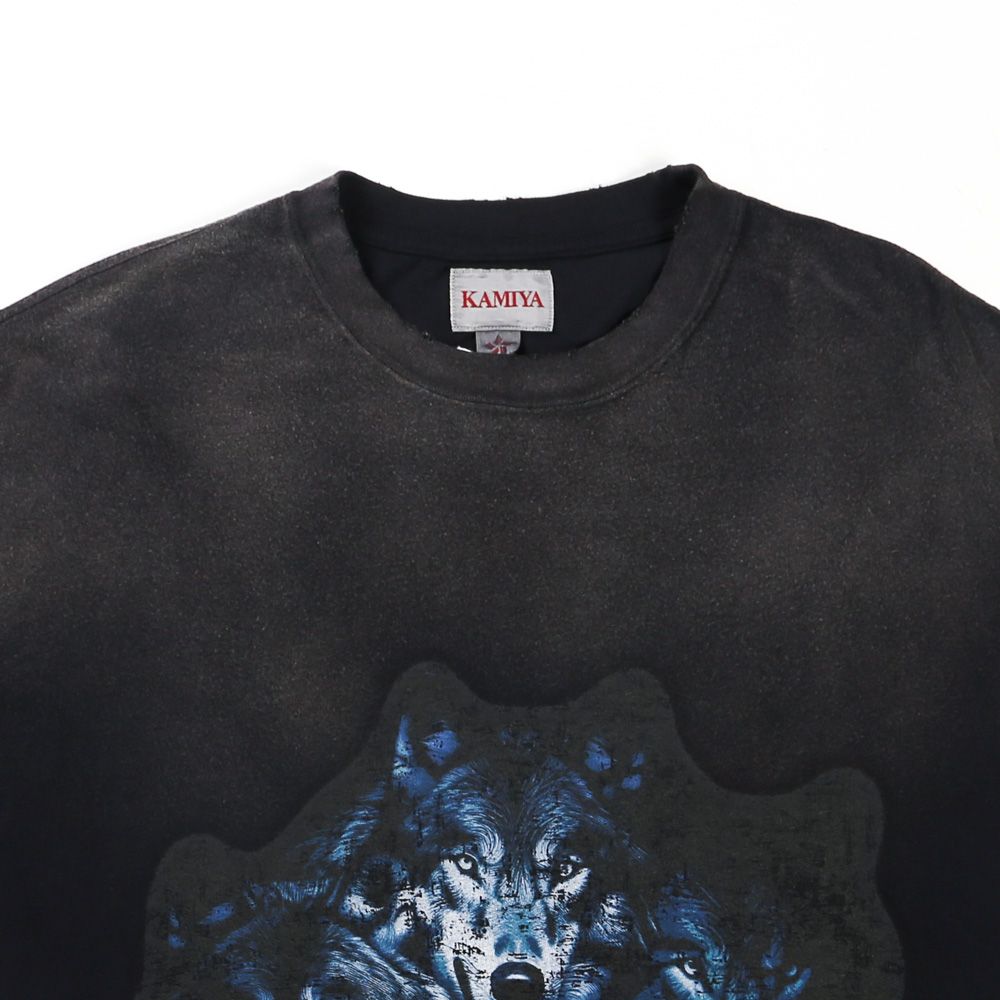 スーパーセール期間限定 【ラスト1点-サイズM】 - KAMIYA “KMY-WOLF” Tee Distressed トップス