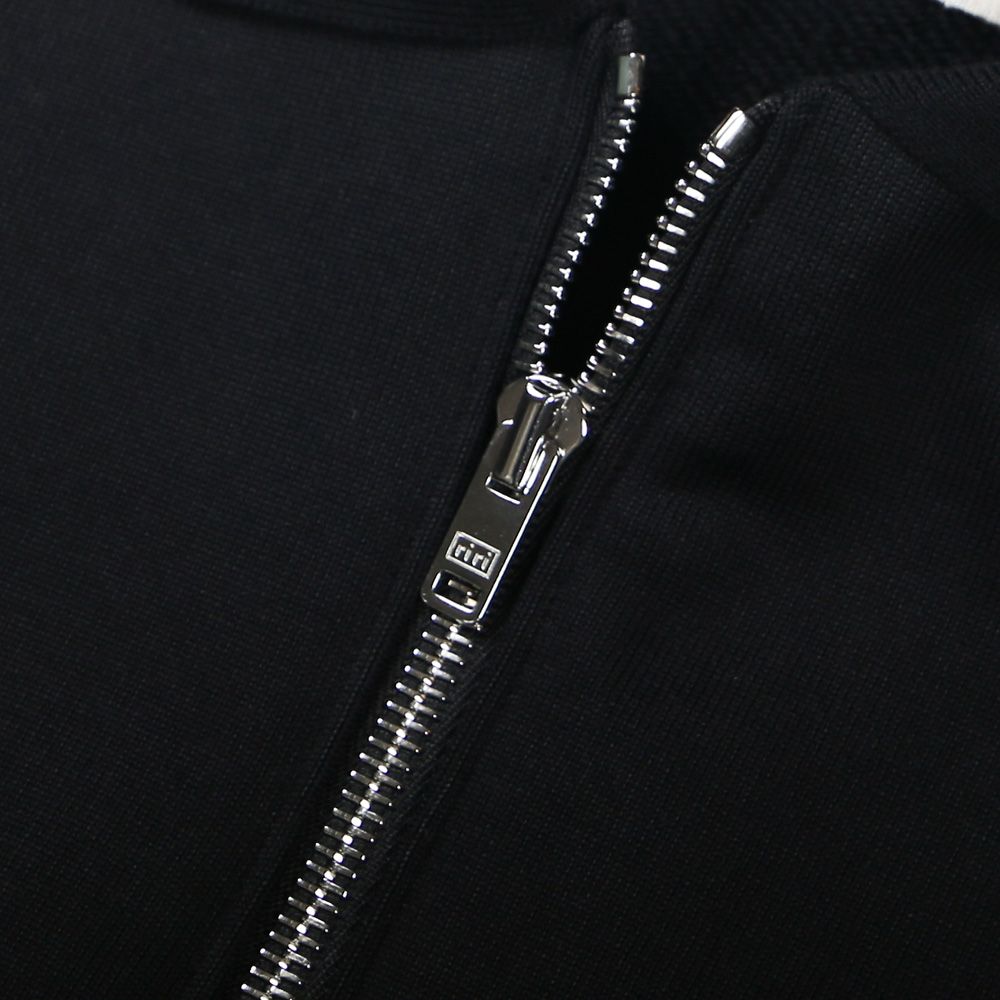 【ラスト1点-サイズ2】 HALF ZIP POLO HUGE SWEAT - BLACK / オーガニックコットンヘビー吊裏毛 - ハーフジップポロヒュージスウェット / A26A09CS03C