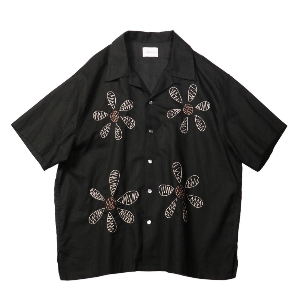 Aloha shirt - Big flowers embroidery / アロハシャツ - ビッグフラワーエンブロイダリー / SN-616C
