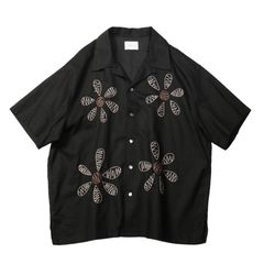 Aloha shirt - Big flowers embroidery / アロハシャツ - ビッグフラワーエンブロイダリー / SN-616C