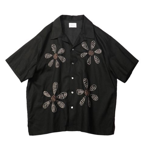 Aloha shirt - Big flowers embroidery / アロハシャツ - ビッグフラワーエンブロイダリー / SN-616C
