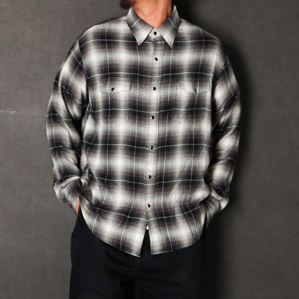 R.Flannel Ombre Western Shirt  - BLT / MDFBF10502
