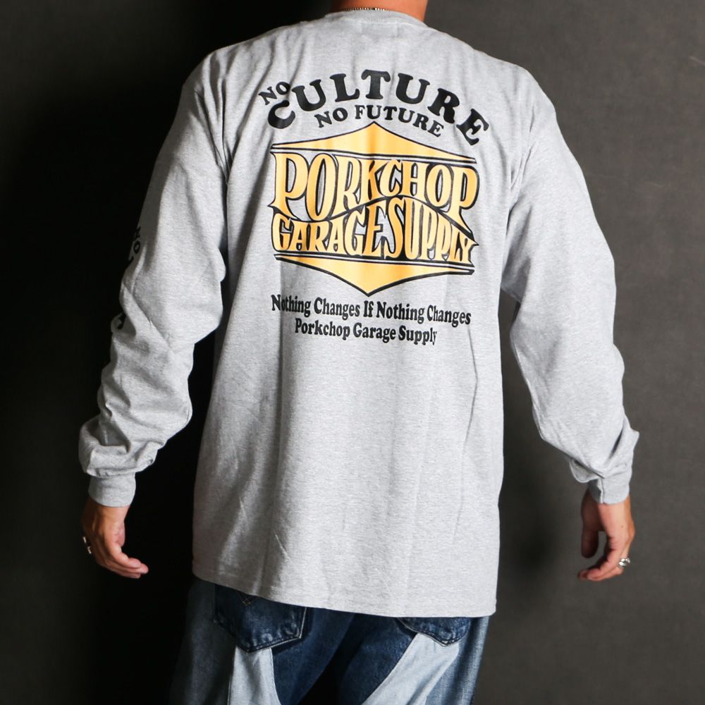 WAVE LOGO L/S TEE - GRAY / ロングスリーブTシャツ