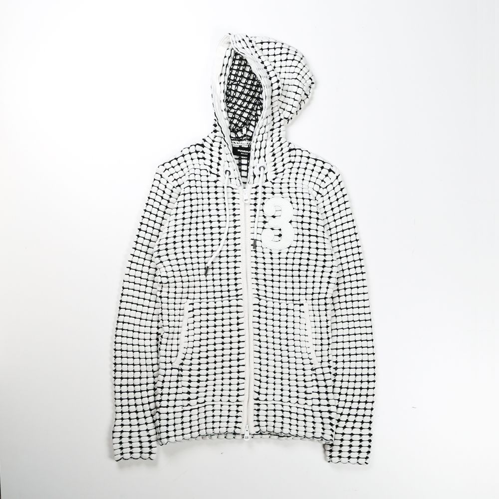 BIG WAFFLE "3" KNIT HOODIE / ビッグワッフル ジップパーカー / USO-21029