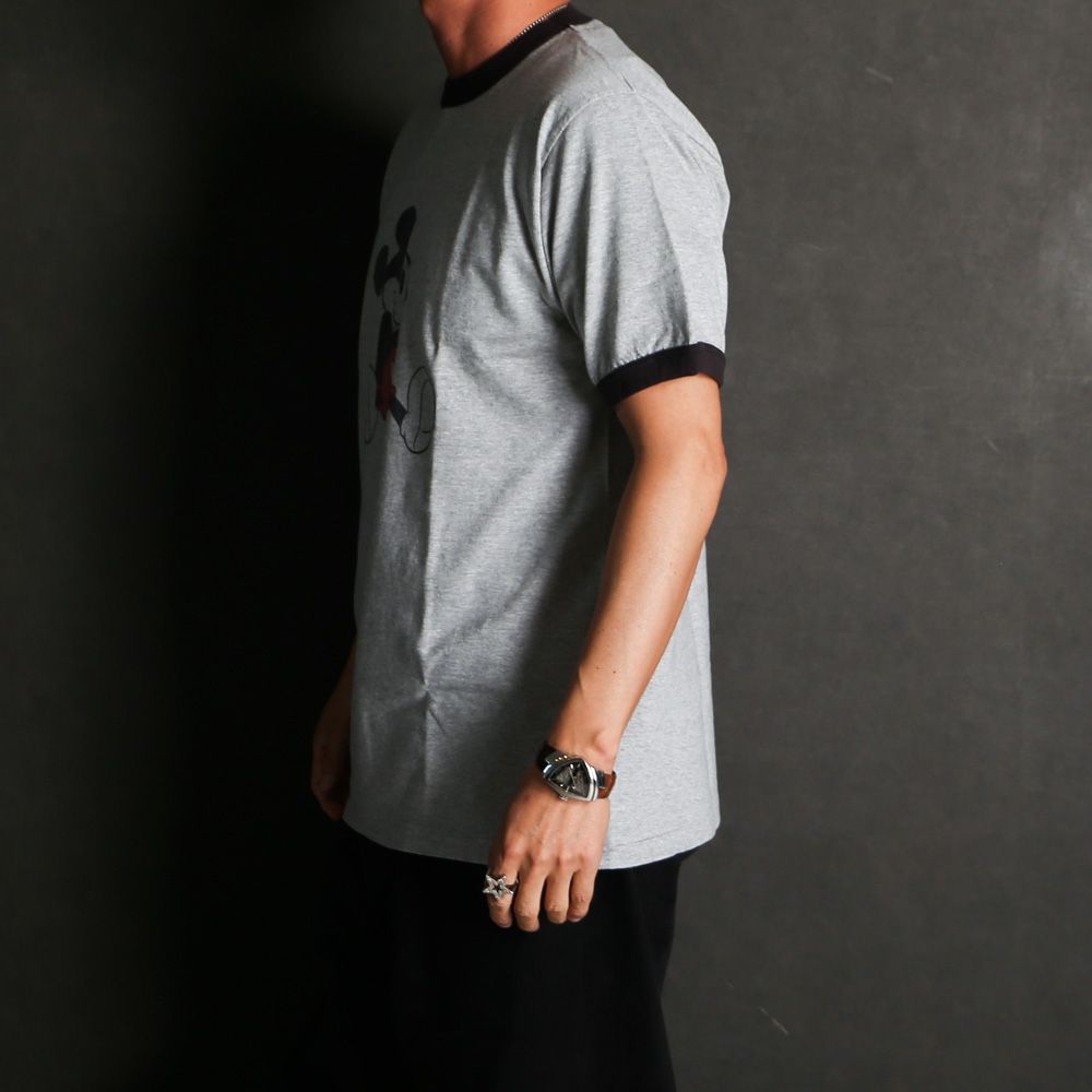 【ラスト1点-サイズXL】 Disney / SD Ringer T - Gray × Black / Tシャツ / TSOSJ110