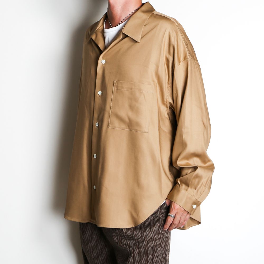 Regular fit big shirt - Rayon poly gabardine / レギュラーフィット ビッグシャツ ギャバジン / SN-411B