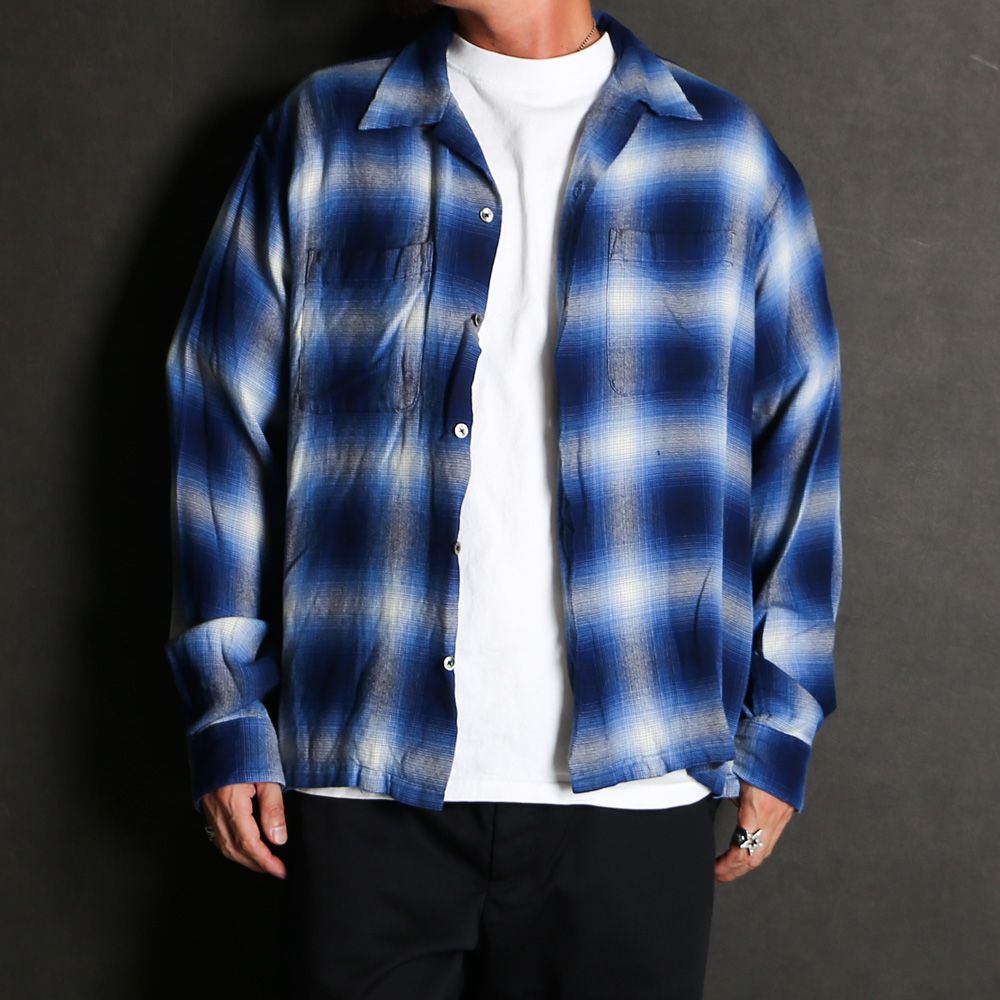 R.Flannel Ombre Open Collar SH - BPT / 2604-5002