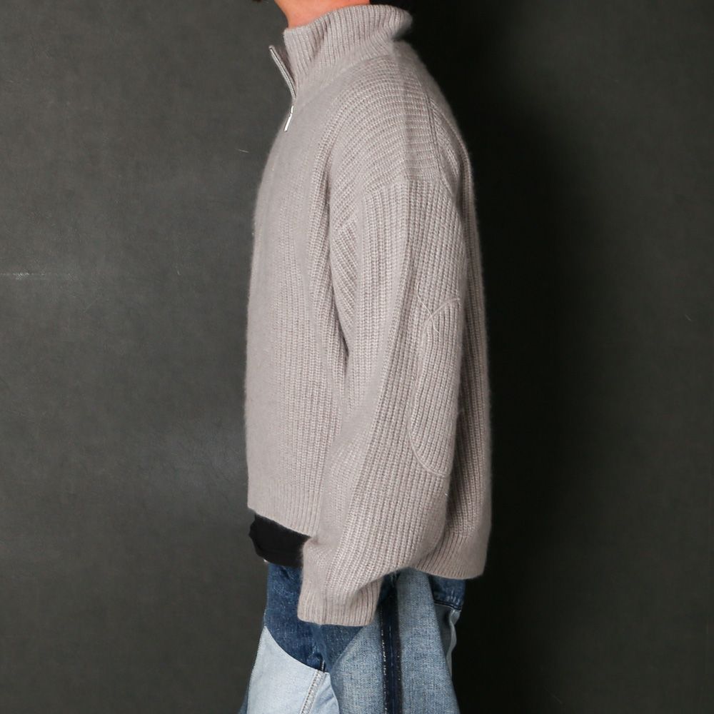 RACCON HALF ZIP KNIT - GREIGE / ハーフジップニット / VTM-26-K-106