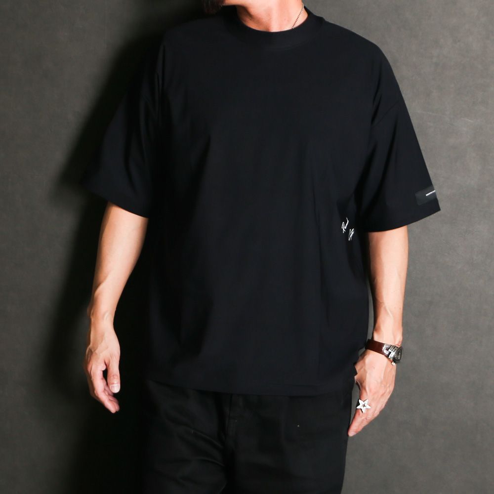 SIDE RC OVER TEE - BLACK / オーバーサイズ ナイロンTシャツ / RC39-T-004
