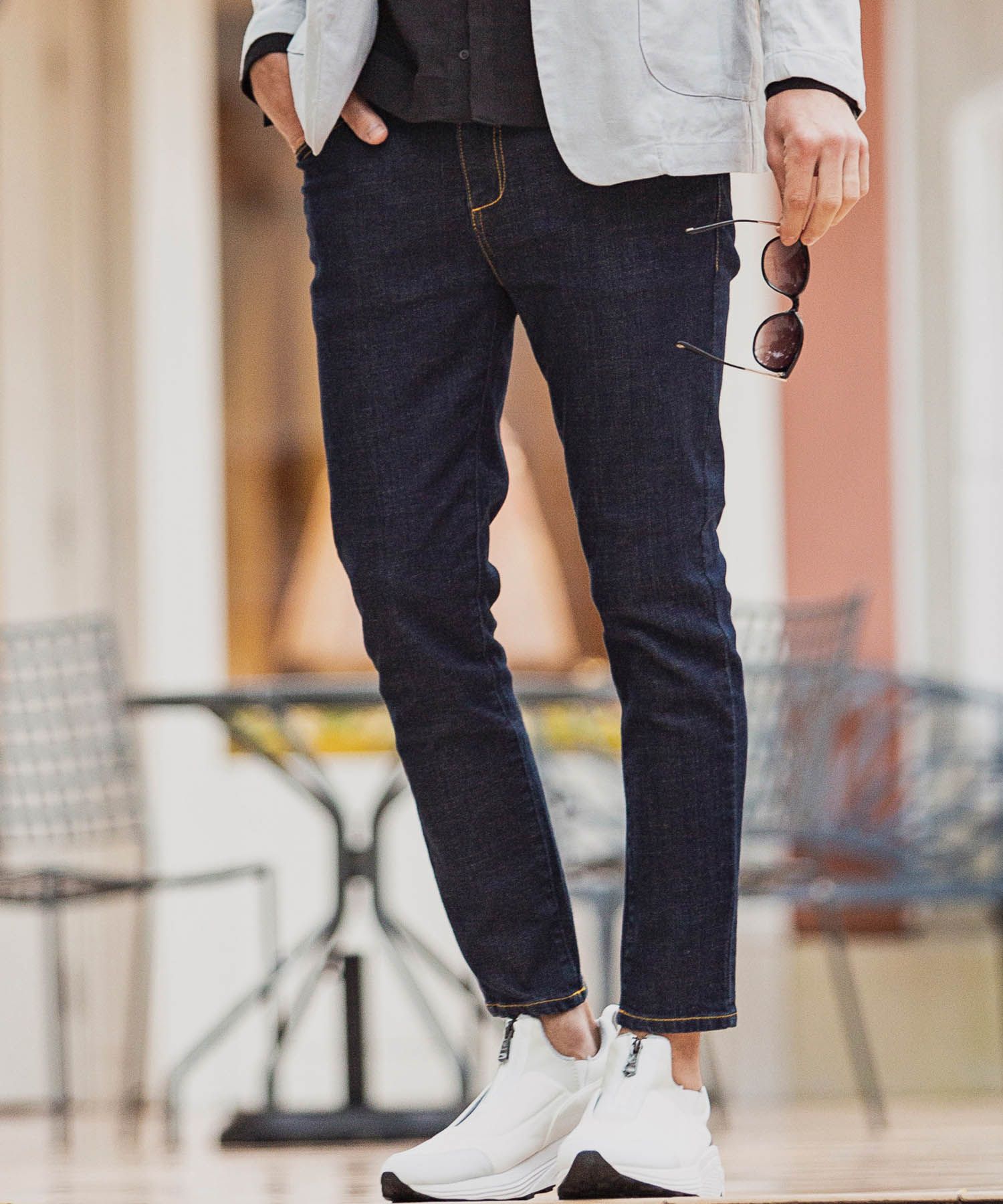 RIGID DAMAGE DENIM PANTS / アンクル ダメージデニムパンツ / USB-21014