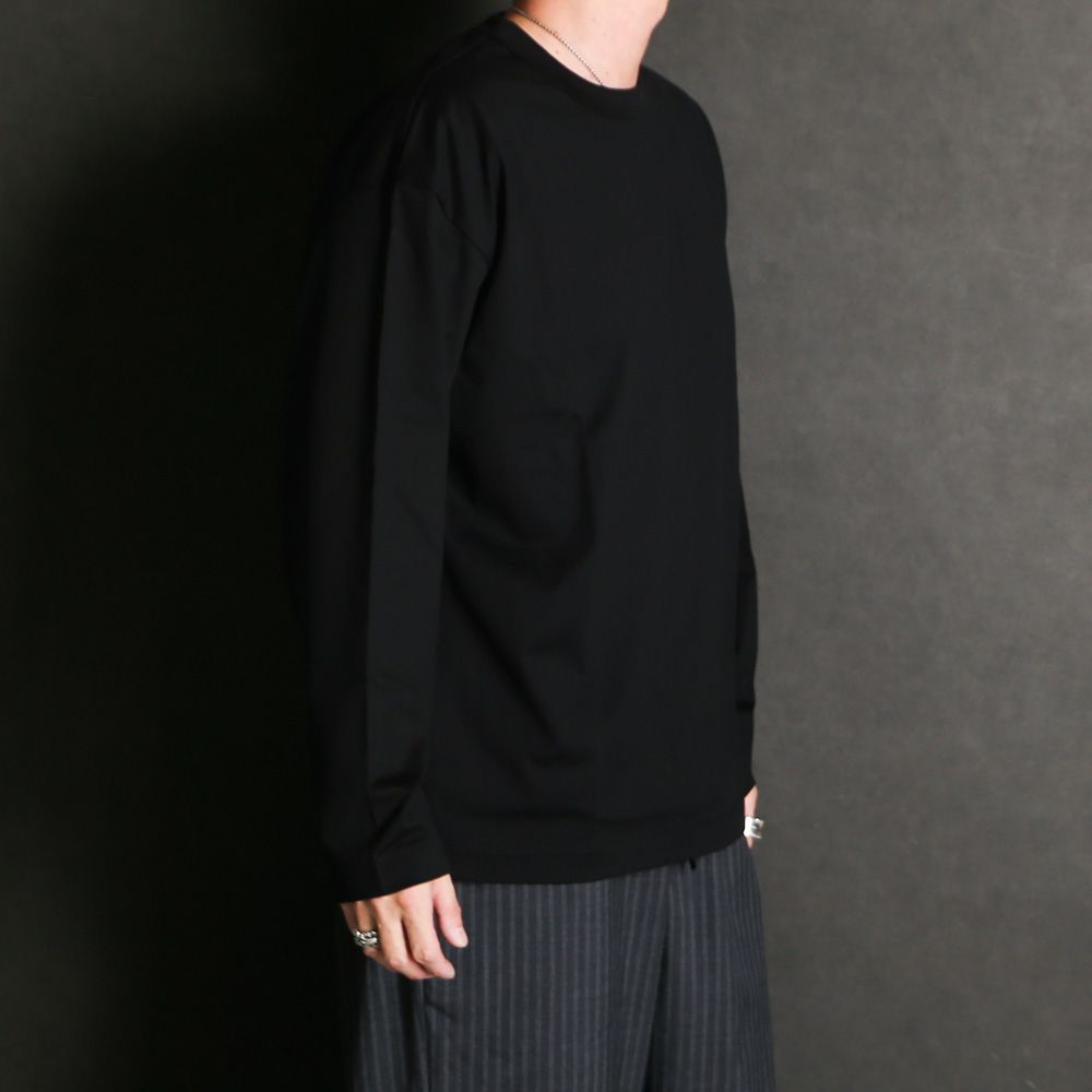 【ラスト1点-サイズ3】 COMFORT FIT Tee L/S - BLACK / オーガニックGIZA 80/3 天竺 サバイバルクロス® - コンフォートフィットTee L/S / A26A19CS01C