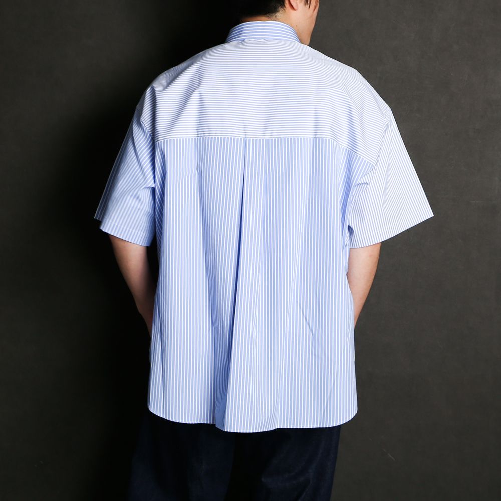 Short sleeve hidden BD shirt - Crazy stripe / 半袖シャツ クレイジーストライプ / SN-429A