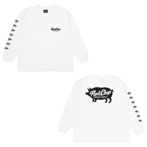 SCRIPT PORK L/S TEE - WHITE / ロングスリーブTシャツ