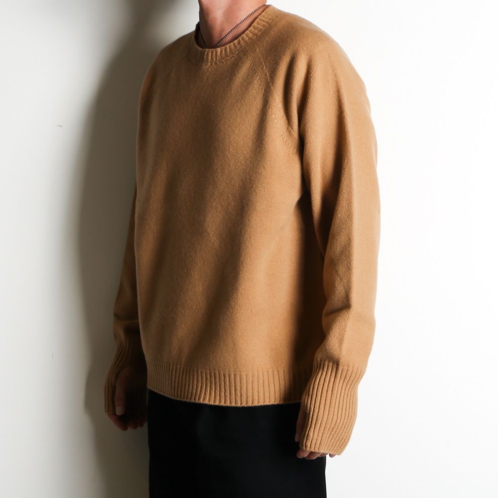 Seamless knit sweater - Wool & cashmere & silk / シームレス クルーネックセーター - ウール & カシミヤ & シルク / SN-592G