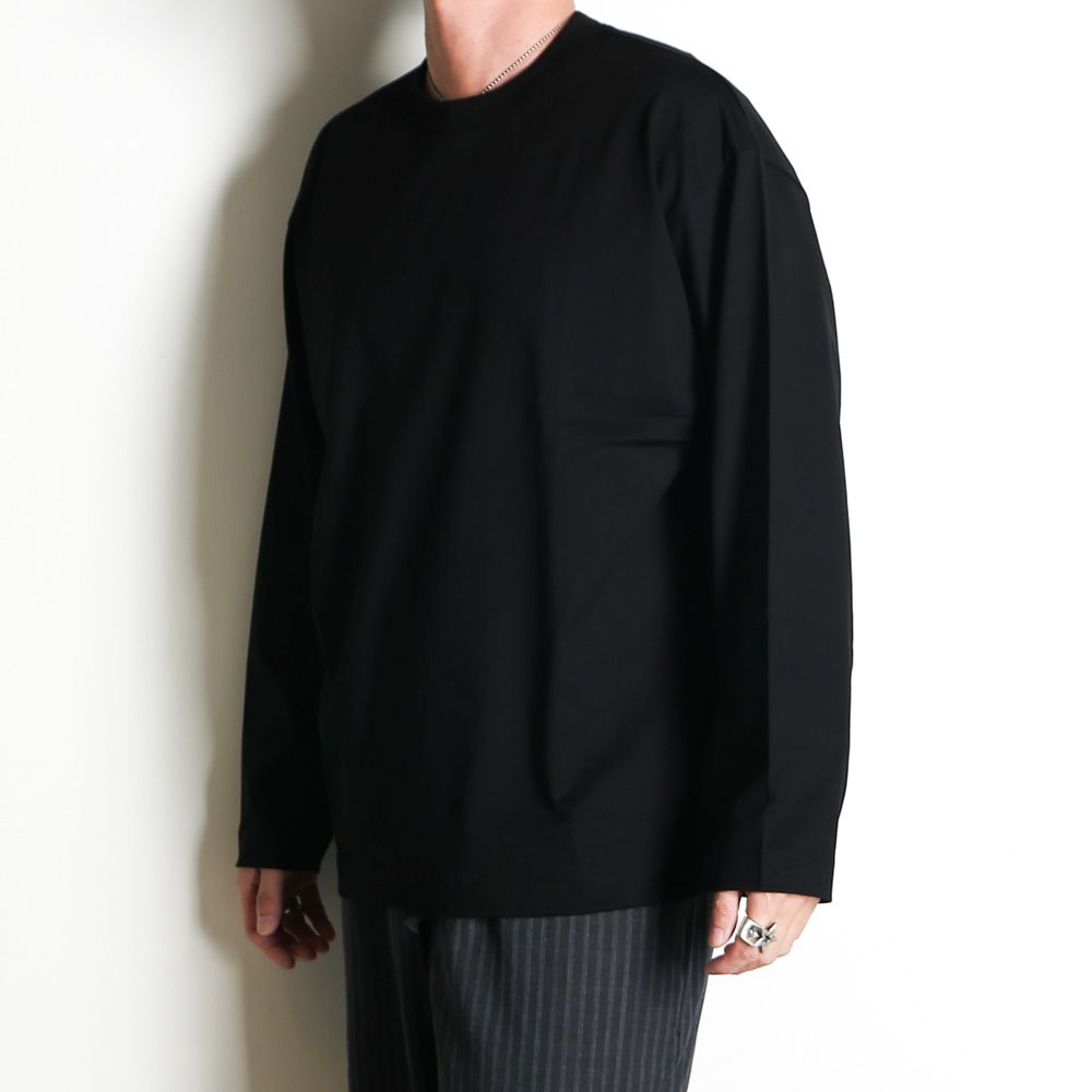 【ラスト1点-サイズ3】 COMFORT FIT Tee L/S - BLACK / オーガニックGIZA 80/3 天竺 サバイバルクロス® - コンフォートフィットTee L/S / A26A19CS01C
