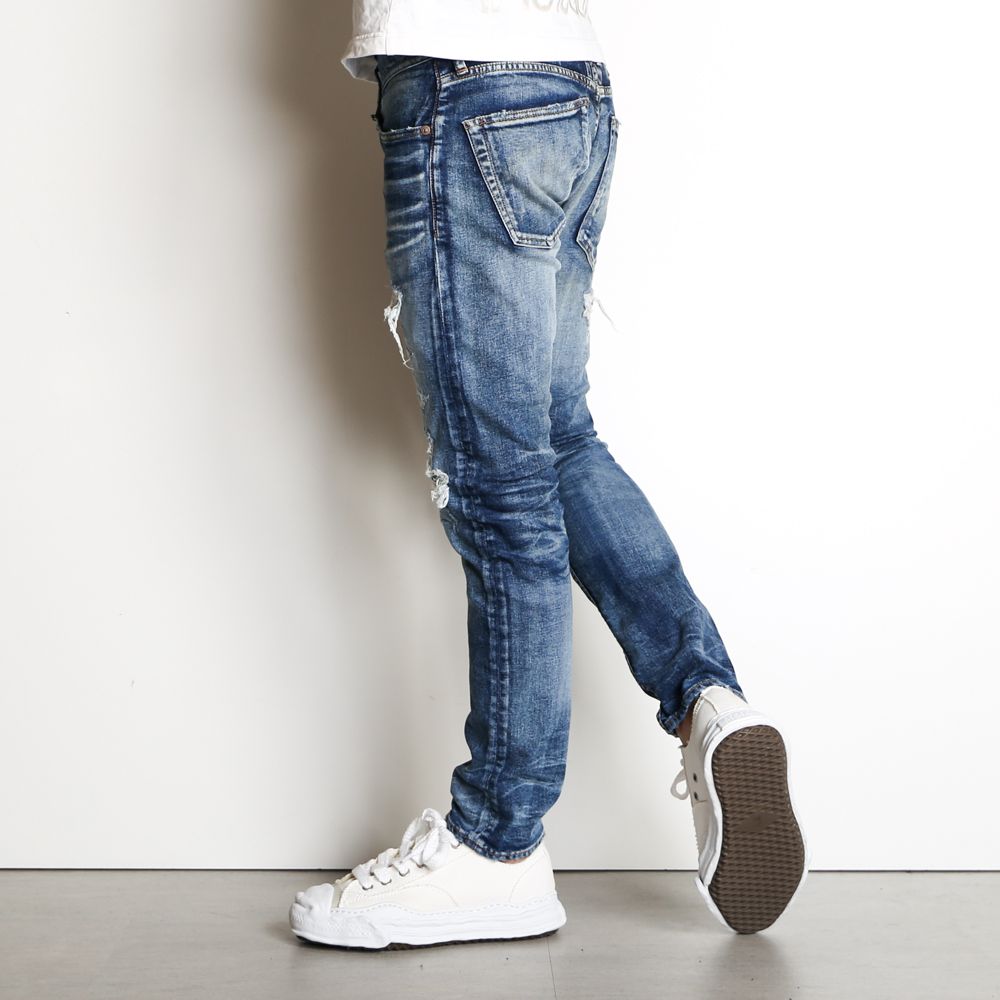 TMT - STRETCH DENIM 5P CROPPED TAPERED (DAMAGE REPAIR) / 5ポケット