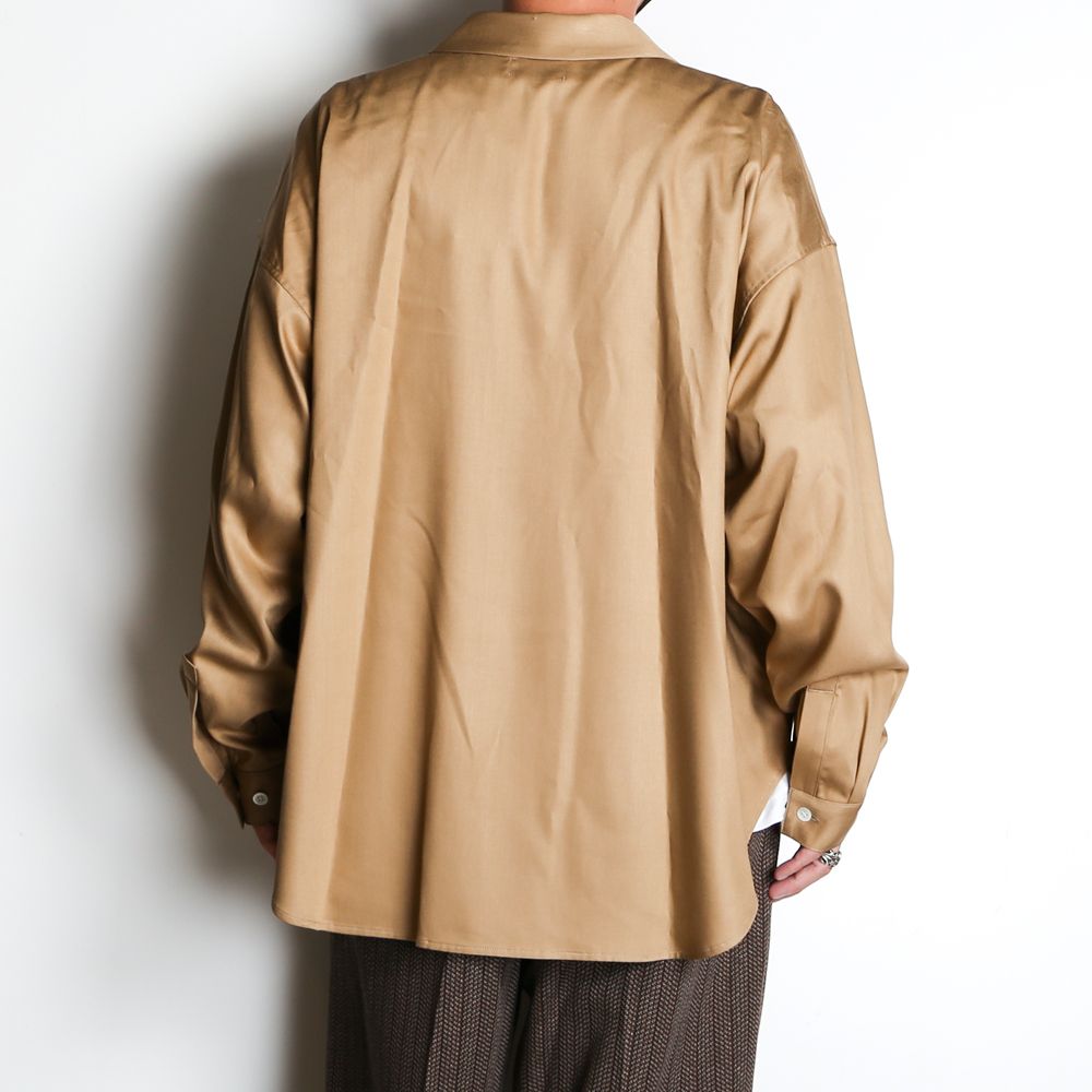 Regular fit big shirt - Rayon poly gabardine / レギュラーフィット ビッグシャツ ギャバジン / SN-411B
