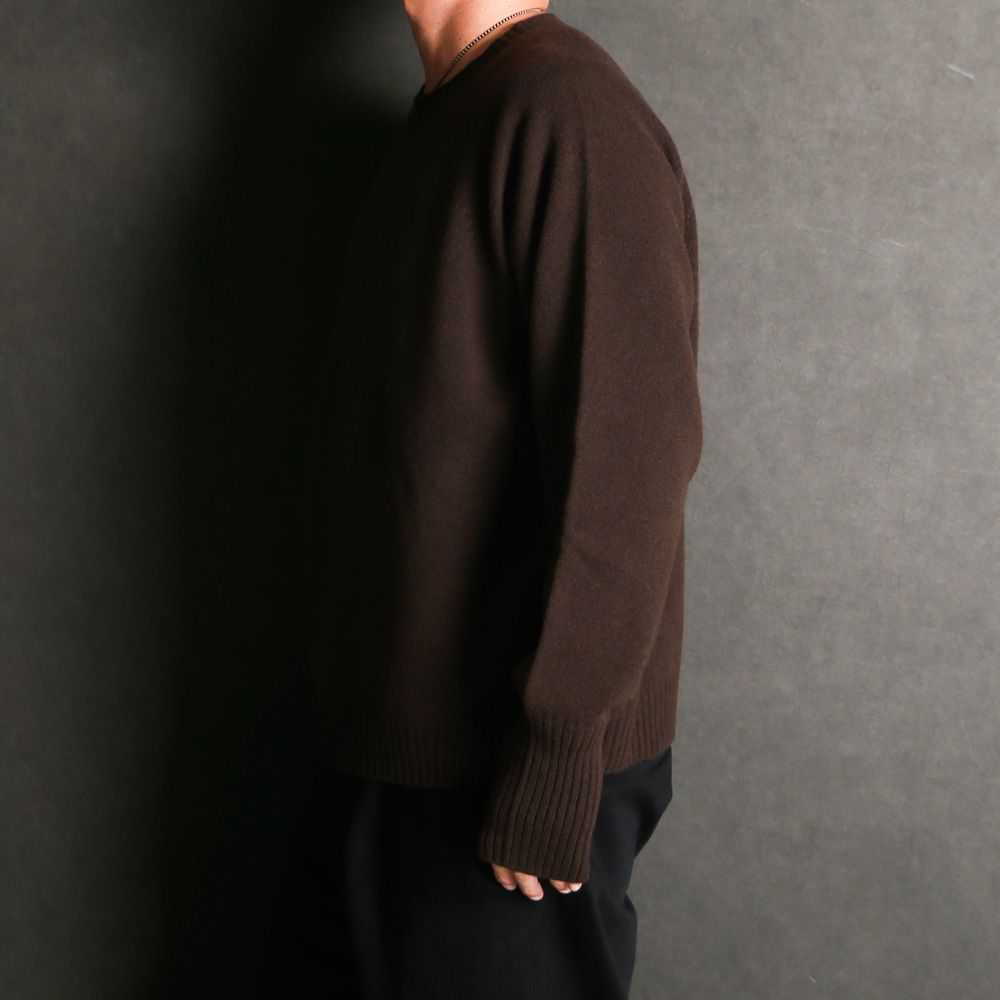 Seamless knit sweater - Wool & cashmere & silk / シームレス クルーネックセーター - ウール & カシミヤ & シルク / SN-592H