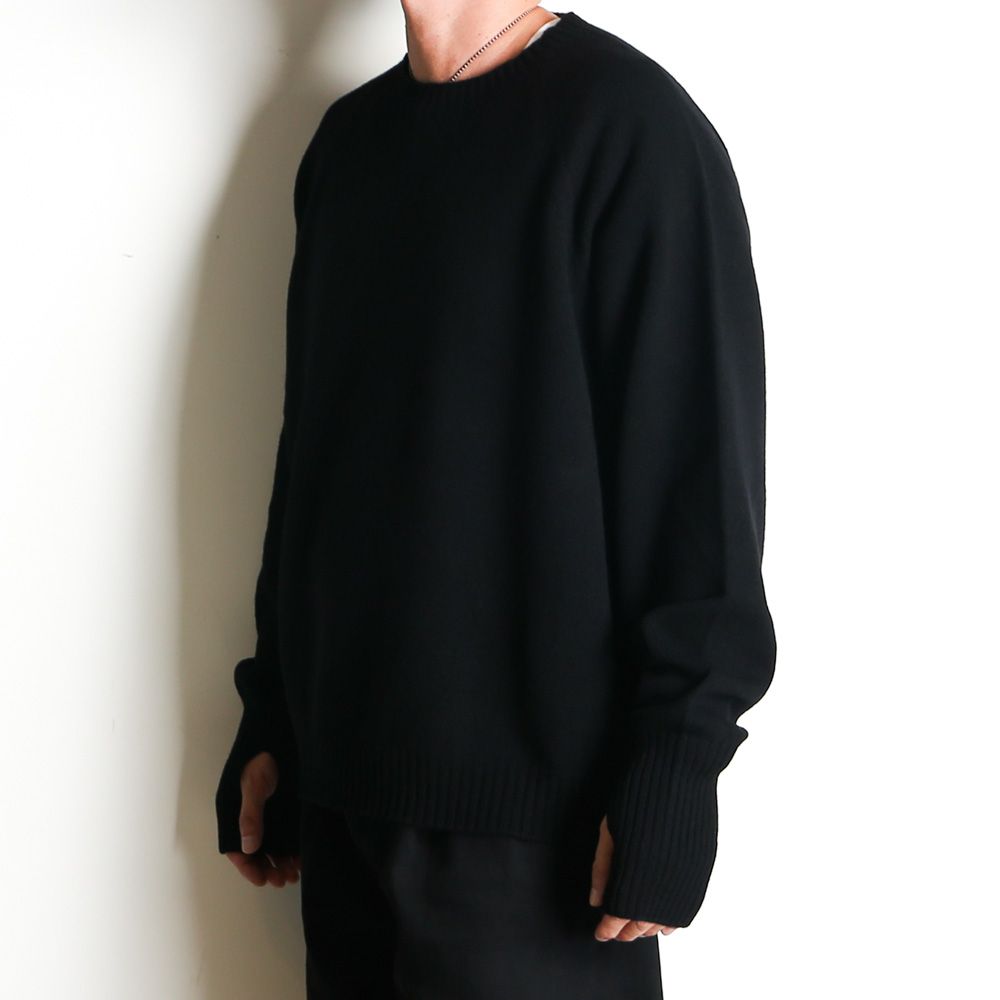 Seamless knit sweater - Wool & cashmere & silk / シームレス クルーネックセーター - ウール & カシミヤ & シルク / SN-592A