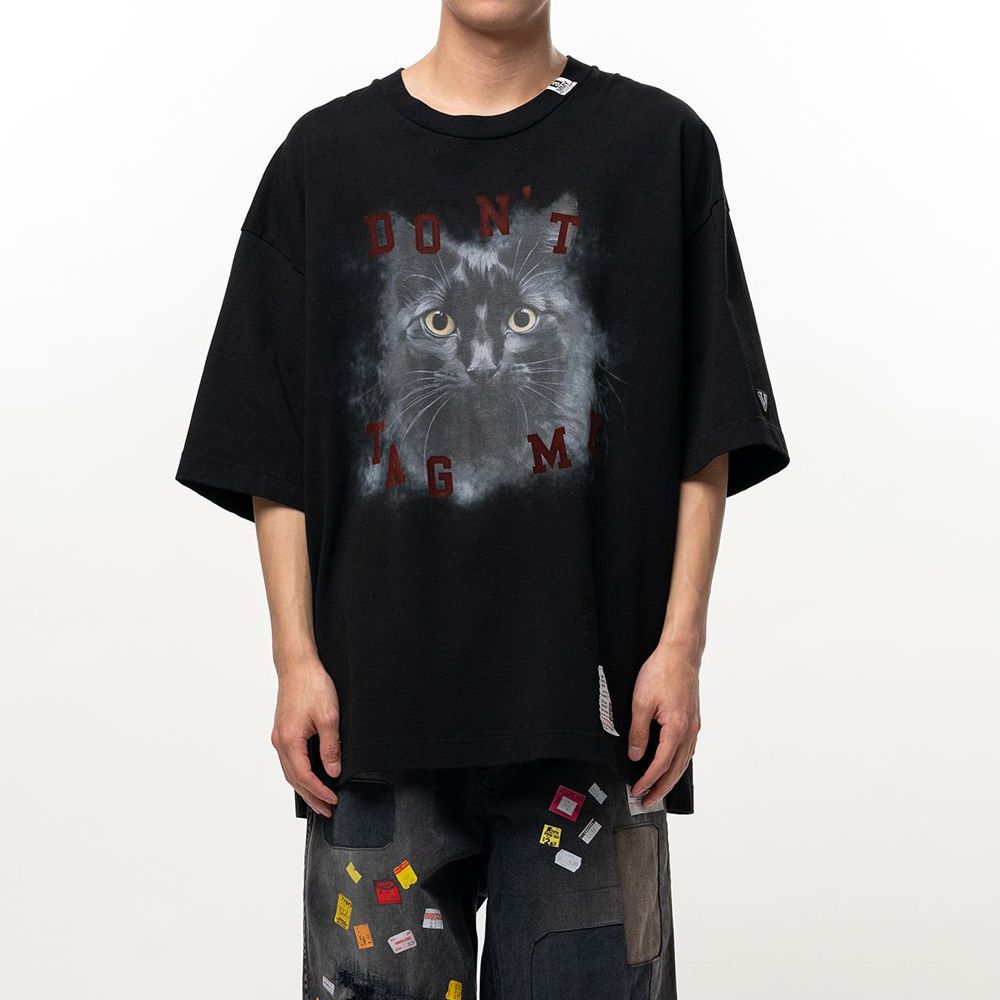 Cat Printed T-shirt - BLACK / キャット プリント Tシャツ / J17TS823