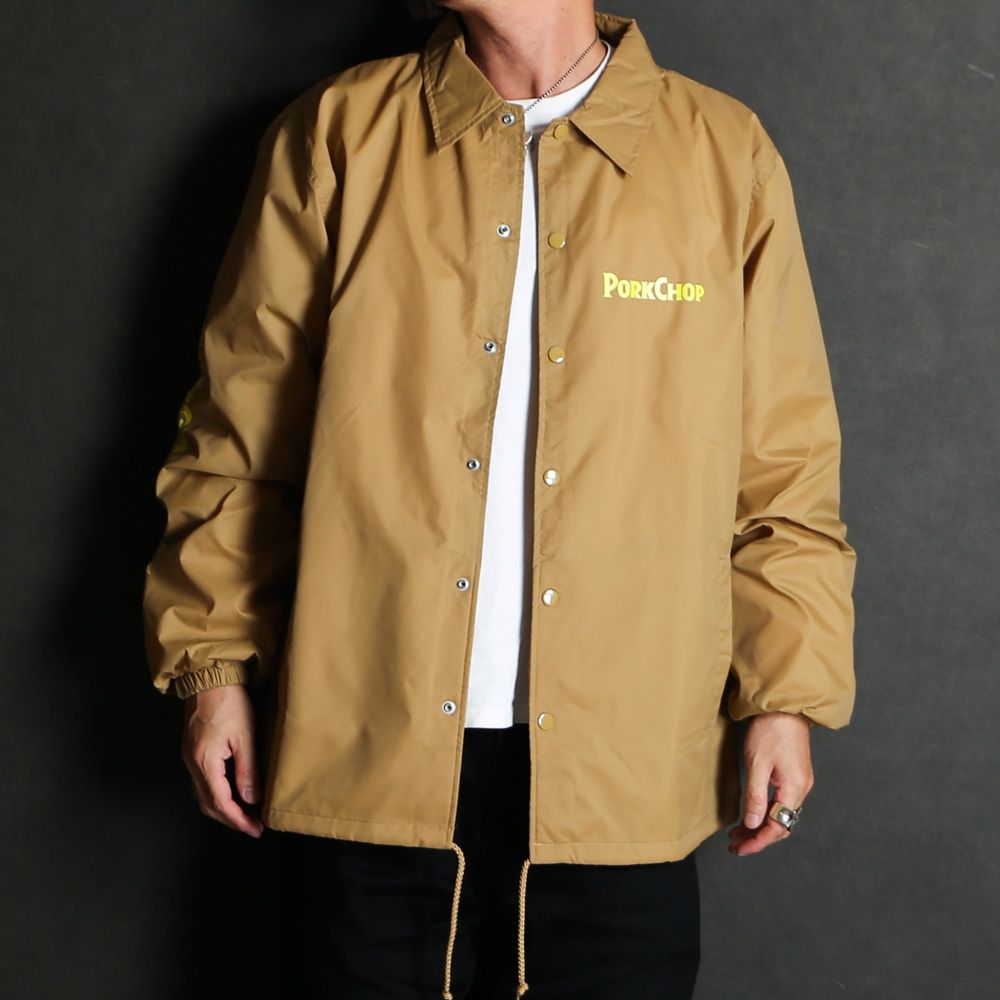 BURNING LOGO COACH JKT - KHAKI / コーチジャケット