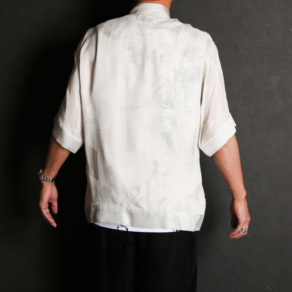 "GEOMETRIC JACQURD" RAYON CUPRA SHIRT / 半袖シャツ / TA24SS-SH059