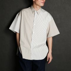 Short sleeve hidden BD shirt - Crazy stripe / 半袖シャツ クレイジーストライプ / SN-429B