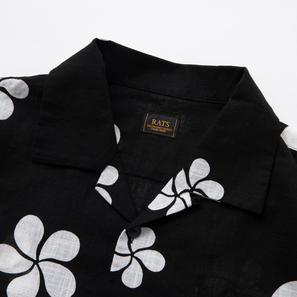 FLOWER ALOHA S/S SHIRT - BLACK / ハワイアンシャツ / 24'RS-0508