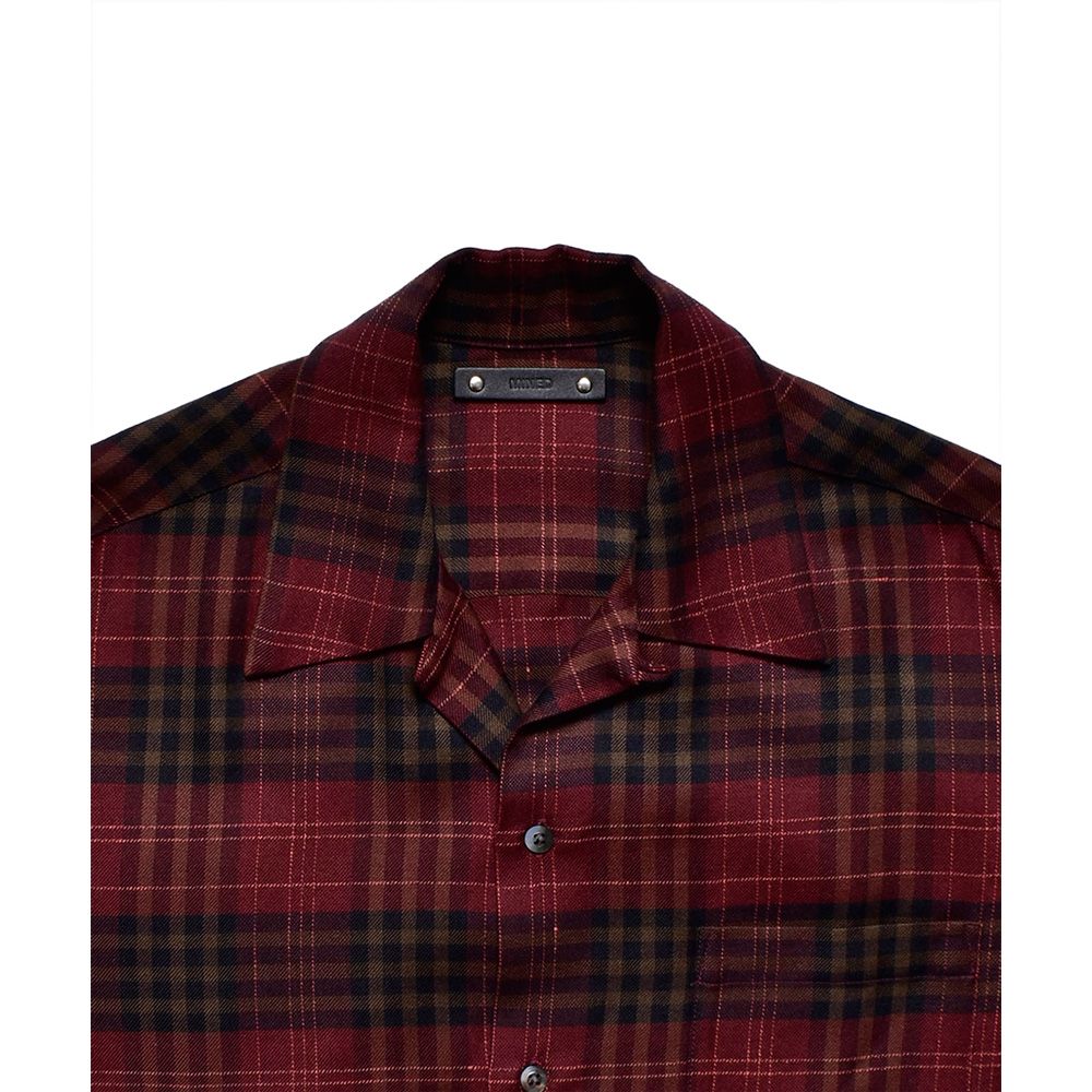 Ry.Wool Check Open Collar SH / 2309-5003