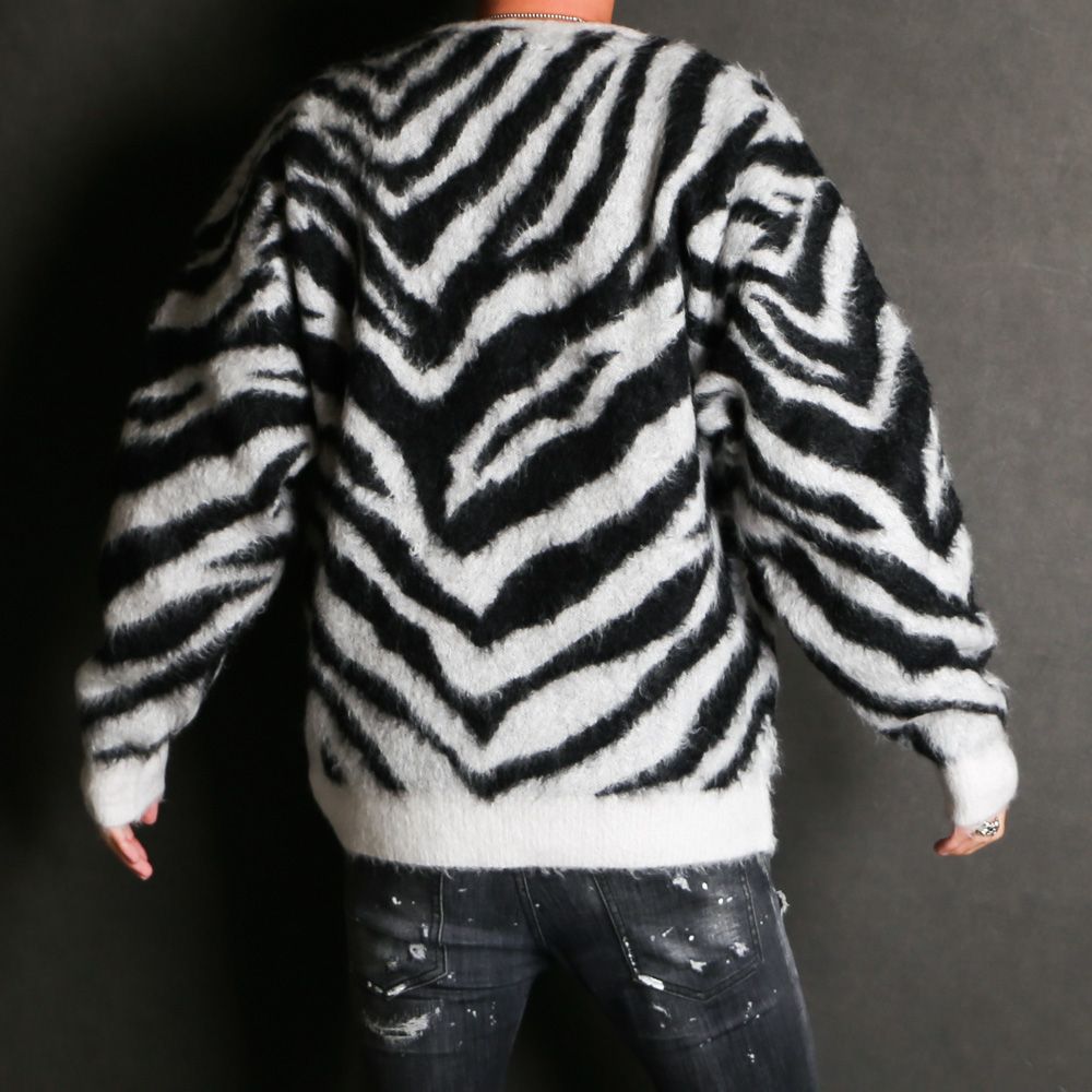 minedenim　ゼブラモヘアニット　サイズ2 MINEDENIM - Zebra Mohair Knit Crewneck Pullover / 2310-6002