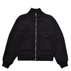 Wool Light Melton Flying JKT - BLK / 2510-9001