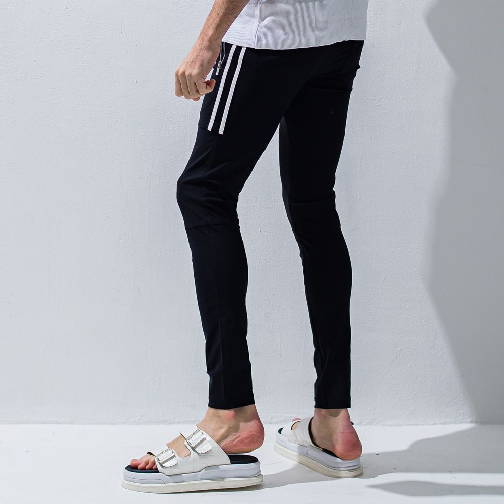 Johnson LINE NYLON PT - BKWH / ナイロンラインパンツ / BASIC-ST-009