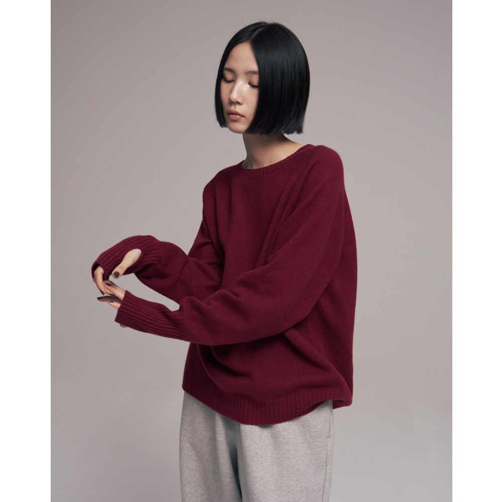 Seamless knit sweater - Wool & cashmere & silk / シームレス クルーネックセーター - ウール & カシミヤ & シルク / SN-592B