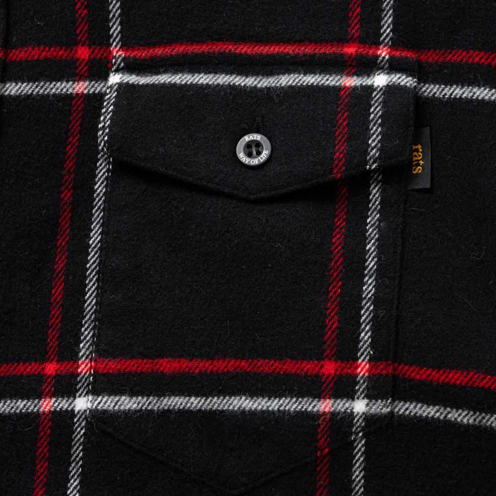 COTTON FLANNEL CHECK SHIRT-  RED / チェックシャツ / 25'RS-0907
