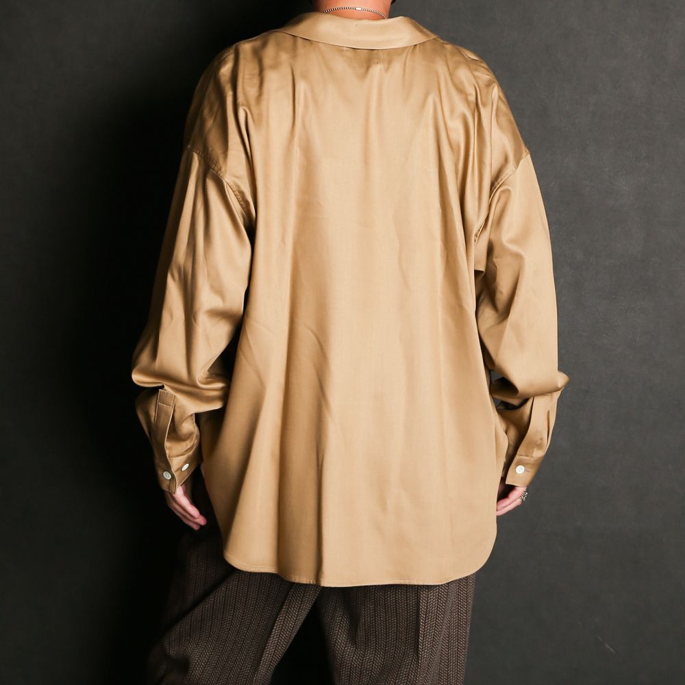Regular fit big shirt - Rayon poly gabardine / レギュラーフィット ビッグシャツ ギャバジン / SN-411B