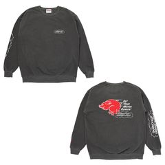 【ラスト1点-サイズM】 RUNNING LOGO SWEAT - ASH BLACK / スウェット