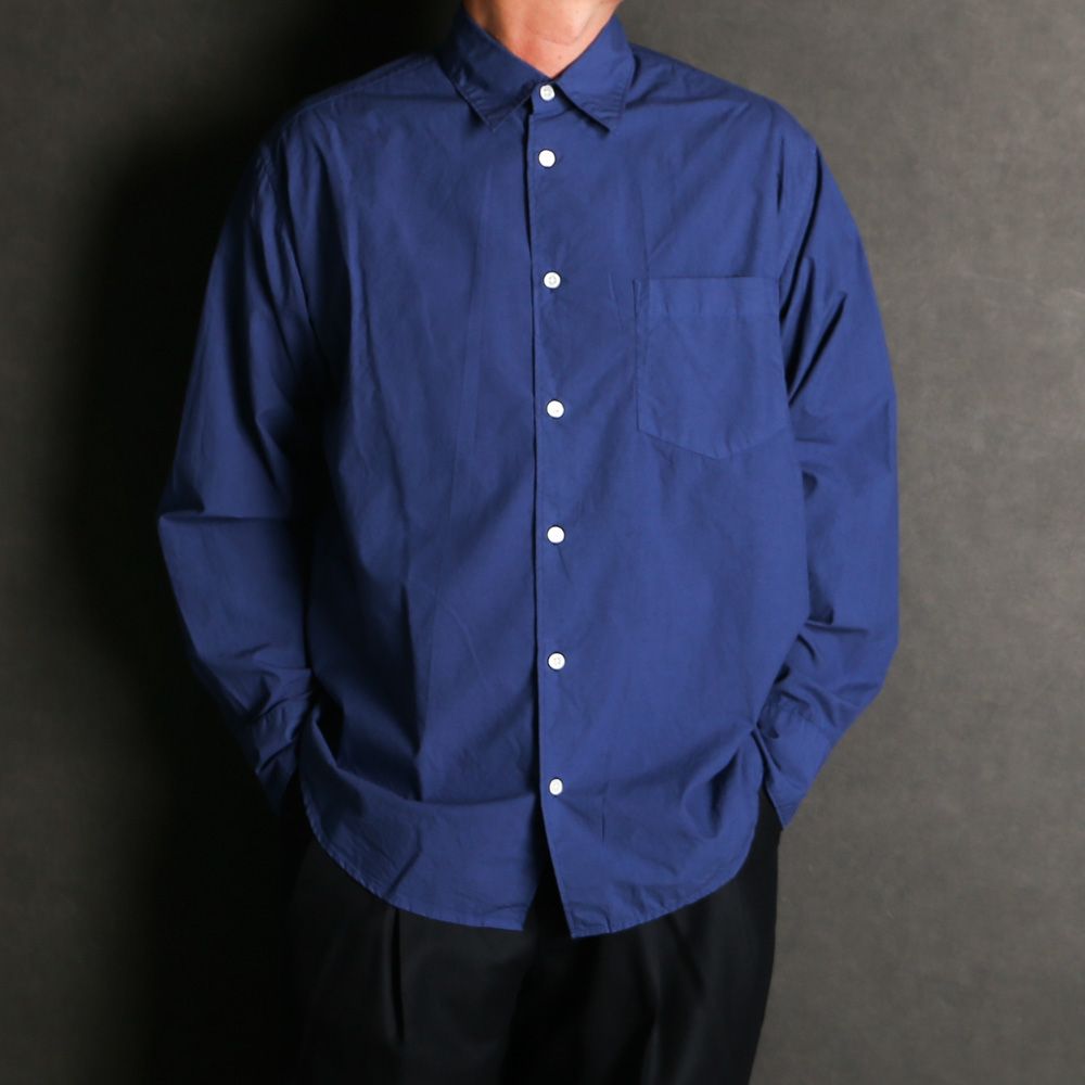 REGULAR COLLAR SHIRT - BLUE / オーガニックコットンシルク120/2タイプライター - レギュラーカラーシャツ / M25C13SH01C