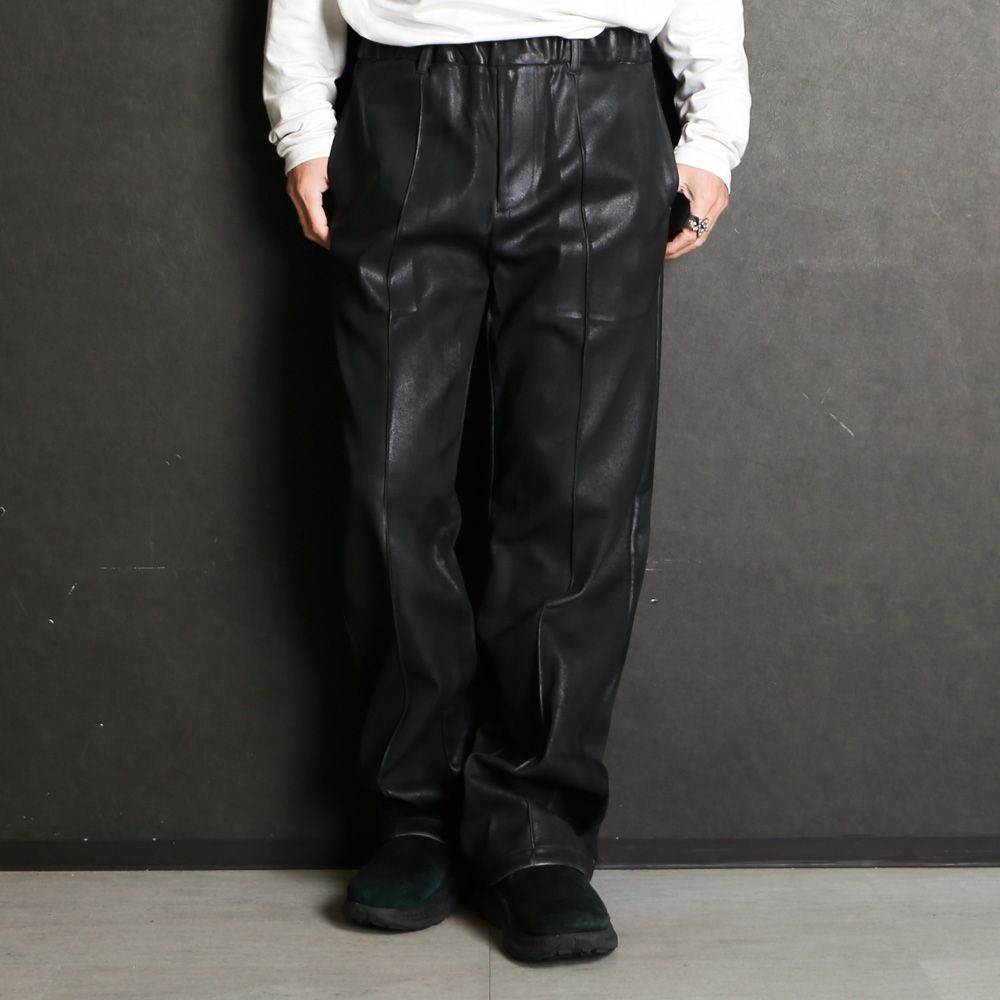 "LEATHER COATING JERSEY" EASY TROUSERS / トラウザー / TA24SS-PT091