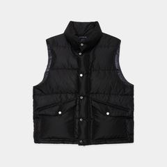 SILK DOWN VEST - BLACK / シルクタフタ - シルクダウンベスト / A25C17BL01A