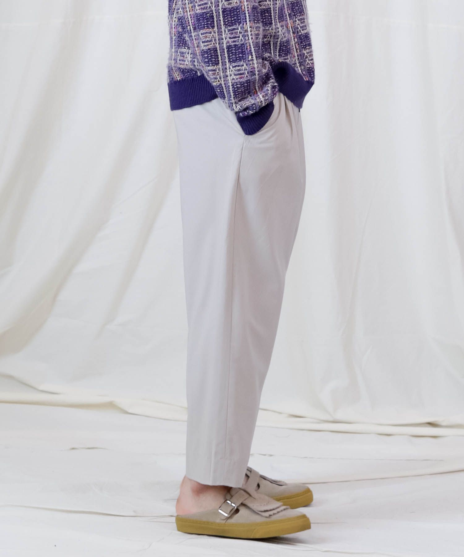 RY TYPEWRITER CLOTH 2TUCK PT / サルエル 2タックテーパードパンツ / 479107