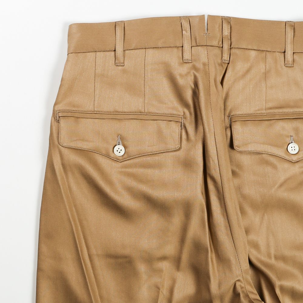【ラスト1点-サイズS】 1 tuck wide trouser - Rayon poly gabardine / 1タックワイドトラウザー ギャバジン / SN-413B