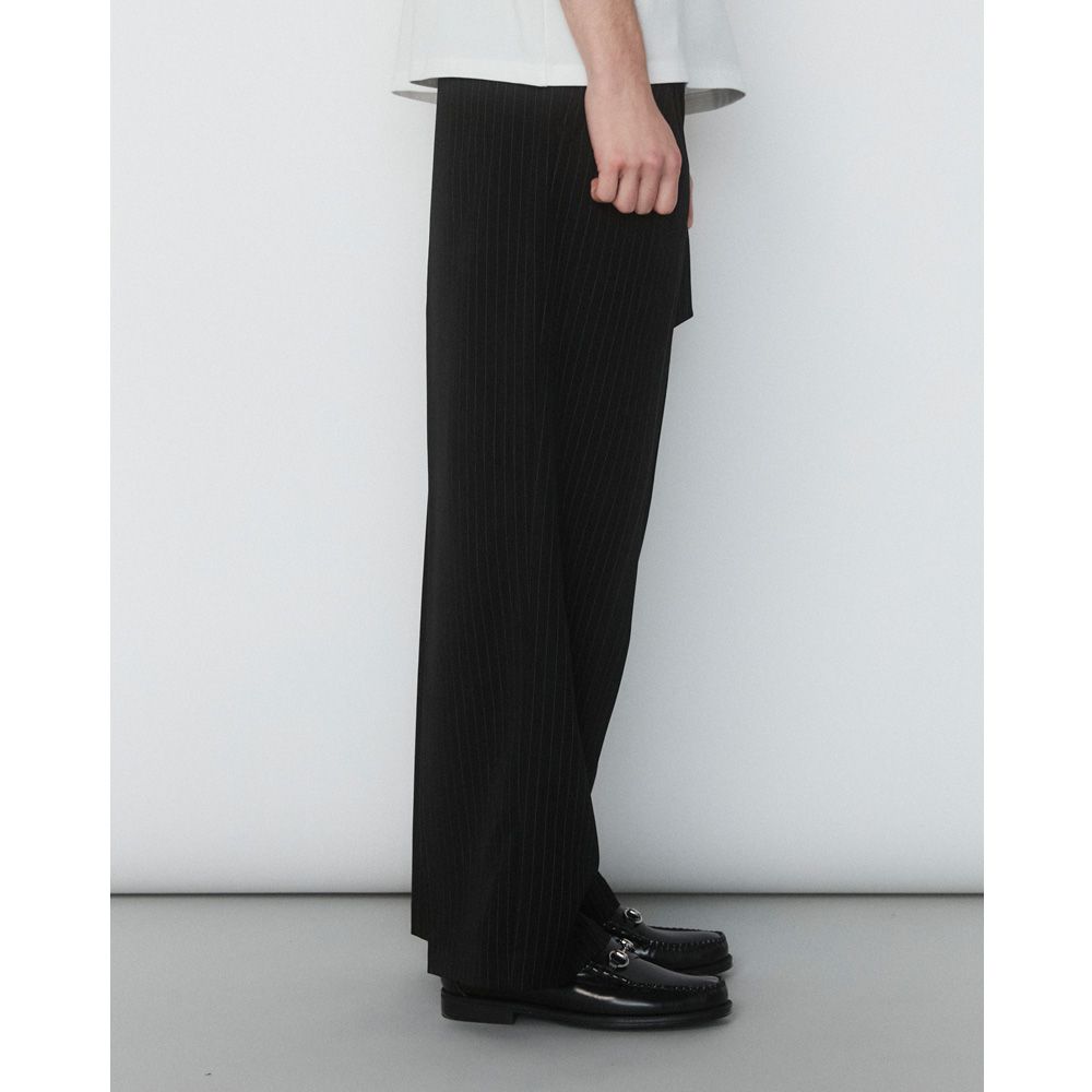 24ss ~ 24aw VICTIM バギー スラックス パンツ ブラック L VICTIM - 【ラスト1点-サイズ3】 STRIPE BUGGY SLACKS - BLACK