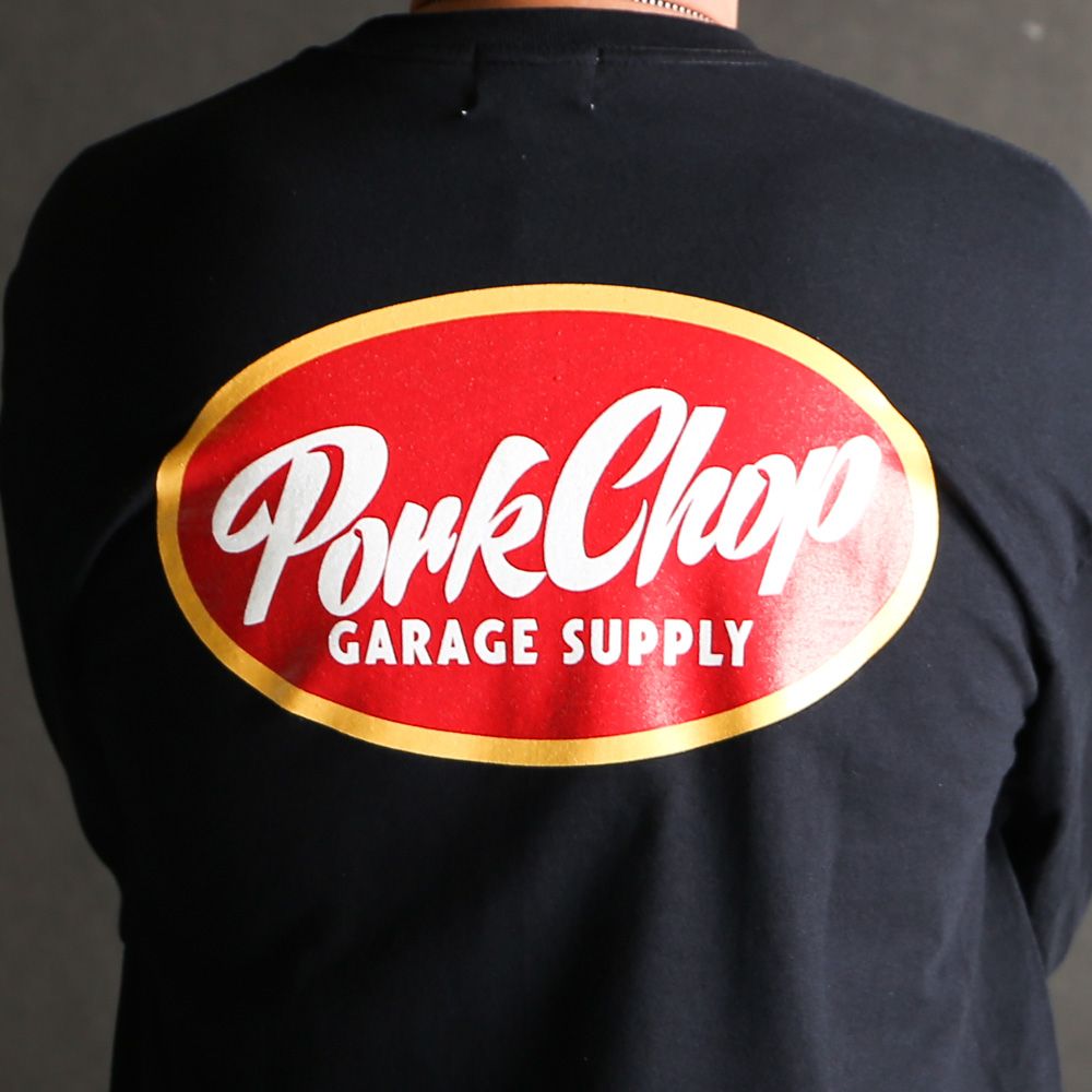 NC OVAL SCRIPT L/S TEE - BLACK / ロングスリーブTシャツ