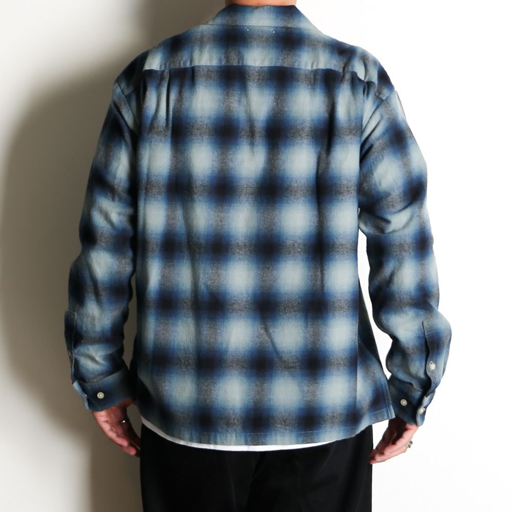 【ラスト1点-サイズ3】 C.Flannel Ombre Open Collar SH - BPT / 2509-5004