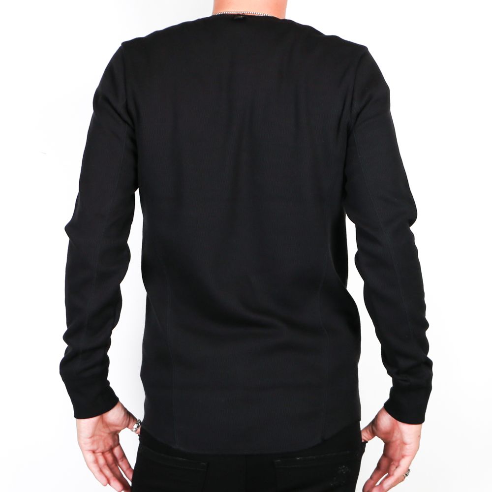 henley long-T(back boa) / ボアフリース ヘンリーネックTシャツ / 7907 lj88s