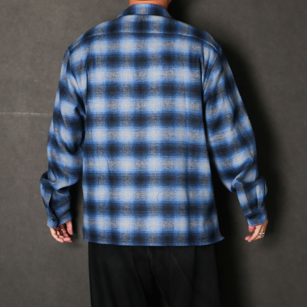 Wool Ombre Check L/S Shirt (26aw) - Blue / チェックシャツ / HS-100626
