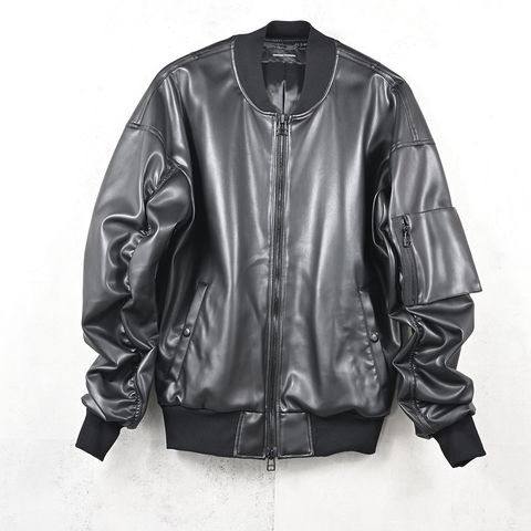 DAVID JACKET - BLACK / エコレザーMA-1ジャケット / RC41-JK-003 / MA-1