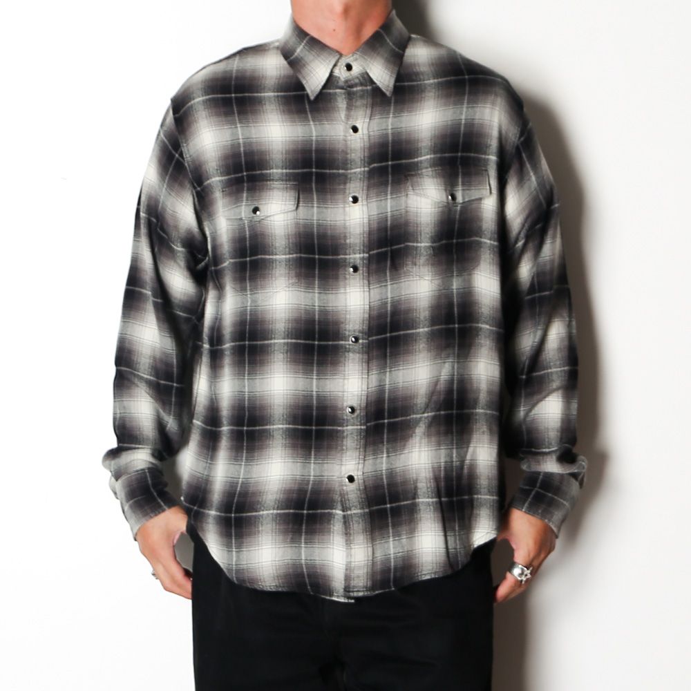 R.Flannel Ombre Western Shirt  - BLT / MDFBF10502